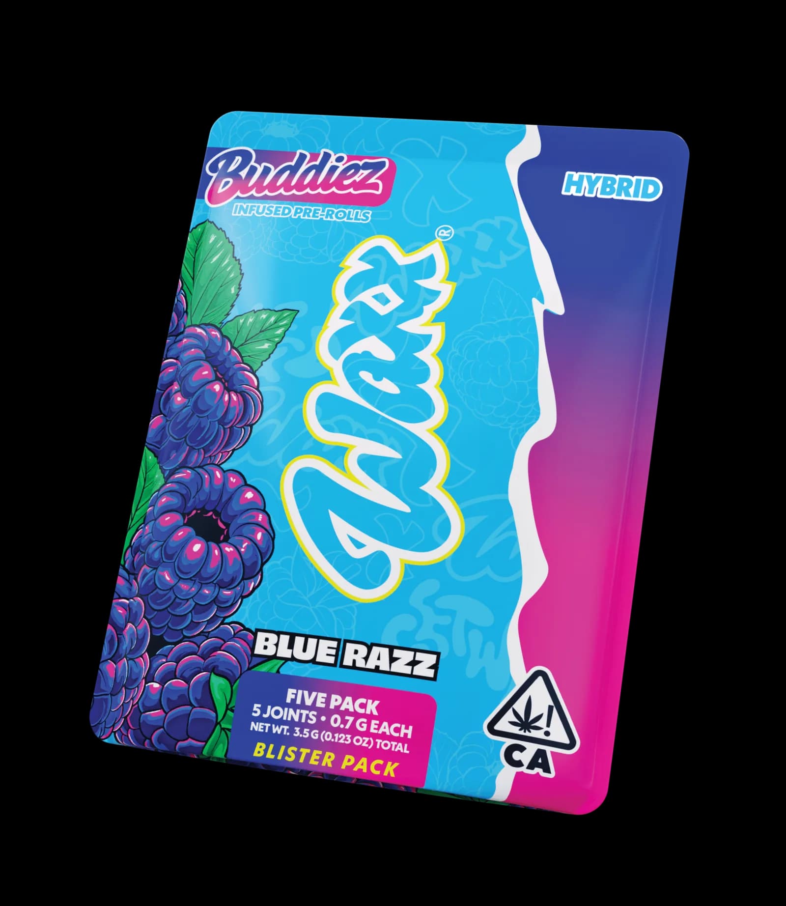 Waxx Buddiez Blue Razz infused pre-roll 5-pack
