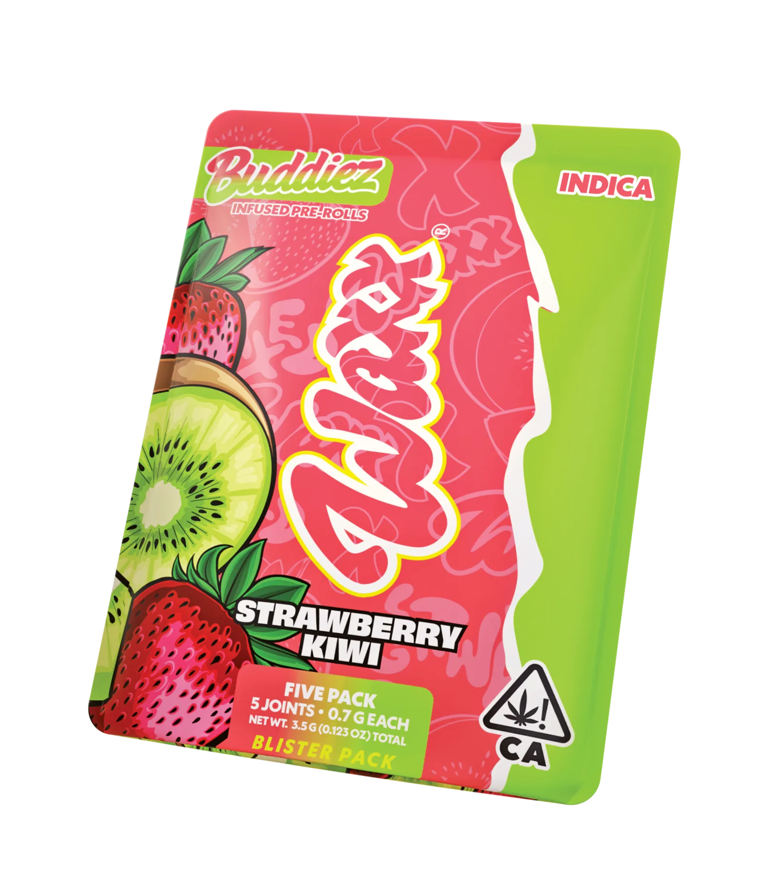 Waxx Buddiez Strawberry Kiwi infused pre-roll pack